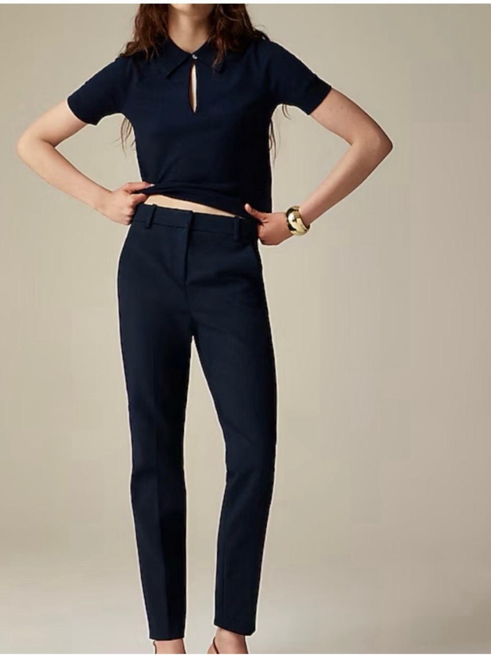 J. Crew Cameron Navy Slim Straight Trousers Size 6 NWT